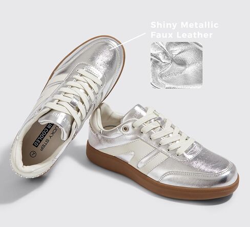 LUCKY STEP Women Classic Retro Gum Sole Fashion Sneakers Casual Tennis Skate Shoe Genuine Leather Walking Footwear Anti Slip Trainers in Saudi Arabia