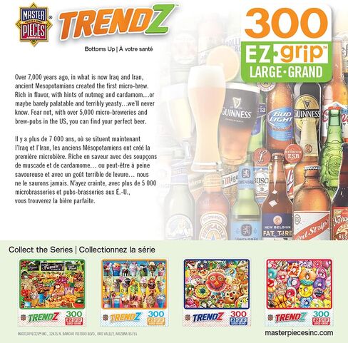 أحجية الصور المقطوعة EZ Grip من Masterpieces، 300 قطعة - طعام وجه مضحك - 45.72 سم × 60.96 سم in Saudi Arabia
