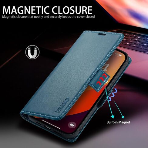 حافظة japezop IPhone 15 Pro Max 5G، حافظة محفظة iPhone 15 Pro Max 5G مع [حجب RFID]، حامل بطاقات بمسند مغناطيسي، محفظة جلدية قابلة للطي لهاتف IPhone 15 Pro Max 5G 6.7 بوصة (قهوة) in Kuwait