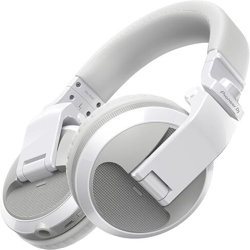 Pioneer DJ HDJ-X5BT-W - Closed-Back, Bluetooth-Compatible, Circumaural DJ Headphones with 40mm Drivers, 5Hz-30kHz Frequency Range, Detachable Cable, and Carry Pouch - White & Mixer Accessory in Kuwait