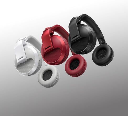 Pioneer DJ HDJ-X5BT-W - Closed-Back, Bluetooth-Compatible, Circumaural DJ Headphones with 40mm Drivers, 5Hz-30kHz Frequency Range, Detachable Cable, and Carry Pouch - White & Mixer Accessory in Kuwait