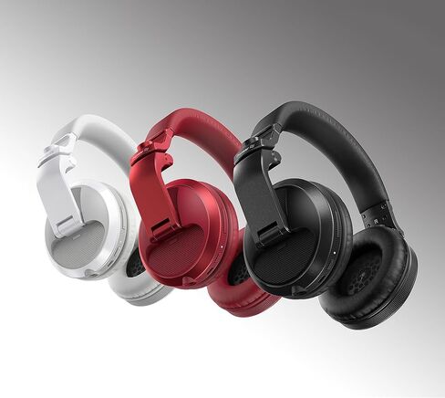 Pioneer DJ HDJ-X5BT-W - Closed-Back, Bluetooth-Compatible, Circumaural DJ Headphones with 40mm Drivers, 5Hz-30kHz Frequency Range, Detachable Cable, and Carry Pouch - White & Mixer Accessory in Kuwait