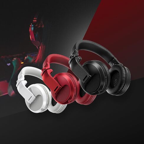 Pioneer DJ HDJ-X5BT-W - Closed-Back, Bluetooth-Compatible, Circumaural DJ Headphones with 40mm Drivers, 5Hz-30kHz Frequency Range, Detachable Cable, and Carry Pouch - White & Mixer Accessory in Kuwait