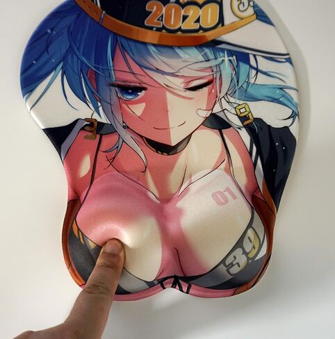 لوحة ماوس Tifa Oppai ثلاثية الأبعاد مع مسند للمعصم مقاس 12 × 10 بوصة لألعاب الثدي المعتوه فاينل فانتسي السابع FF7 in Kuwait