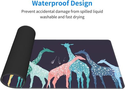 Colorful Giraffe Large Gaming Mouse pad Art Giraffe Blue Desk Pad for Computer Desk Laptop Office 31.5 X 12 Inch Non-Slip Rubber in Saudi Arabia