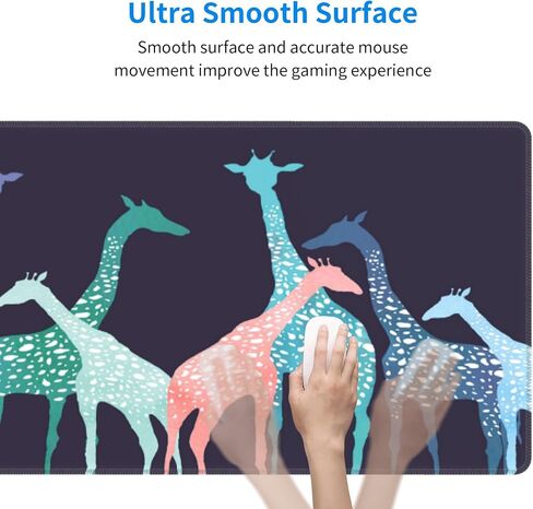 Colorful Giraffe Large Gaming Mouse pad Art Giraffe Blue Desk Pad for Computer Desk Laptop Office 31.5 X 12 Inch Non-Slip Rubber in Saudi Arabia