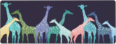 Colorful Giraffe Large Gaming Mouse pad Art Giraffe Blue Desk Pad for Computer Desk Laptop Office 31.5 X 12 Inch Non-Slip Rubber in Saudi Arabia