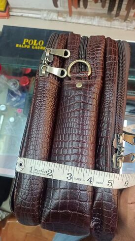 Laptop bag Genuine leather with crocodile print, Brown in Saudi Arabia