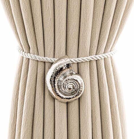 أربطة ستائر مغناطيسية معدنية على شكل نجم البحر لستائر النوافذ، أربطة خلفية للستائر، ديكور للمنزل (نجم البحر الفضي) in Kuwait