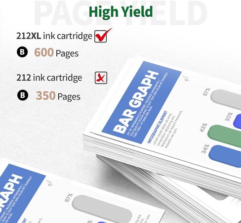 استبدال خرطوشة الحبر المعاد تصنيعها JINTUM 212XL لخراطيش حبر Epson 212 لطابعة Expression Home XP-4100 XP-4105 Workforce WF-2850 WF-2830 (2 أسود) in Kuwait