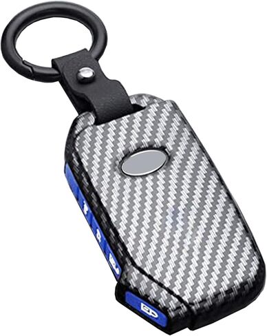 Key Fob Cover Case Fit for Kia Ceed Cerato Forte Niro Seltos Sorento Soul Sportage Telluride K5 Keyless Entry Remote Case Holder ABS Carbon Fiber Pattern (4 Buttons, Black) in Kuwait