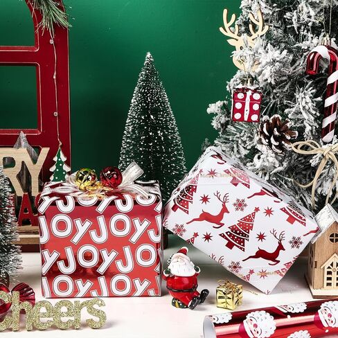 RUSPEPA Christmas Wrapping Paper Rolls - Mini Roll - 17 inches x 10 feet per Roll, Total of 3 Rolls - Black and Gold in Saudi Arabia