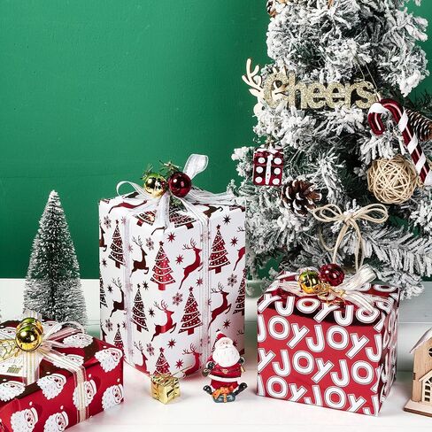 RUSPEPA Christmas Wrapping Paper Rolls - Mini Roll - 17 inches x 10 feet per Roll, Total of 3 Rolls - Black and Gold in Saudi Arabia