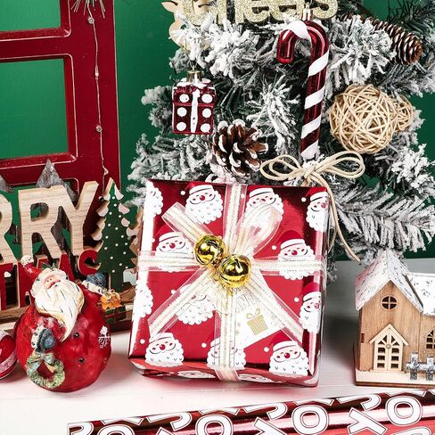 RUSPEPA Christmas Wrapping Paper Rolls - Mini Roll - 17 inches x 10 feet per Roll, Total of 3 Rolls - Black and Gold in Saudi Arabia