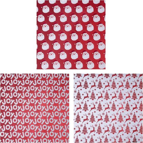RUSPEPA Christmas Wrapping Paper Rolls - Mini Roll - 17 inches x 10 feet per Roll, Total of 3 Rolls - Black and Gold in Saudi Arabia
