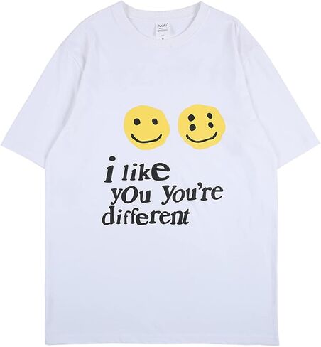 تي شيرت Lucky me i See Ghosts للرجال بتصميم هيب هوب ستار ثلاثي الأبعاد مطبوع عليه حروف فضفاضة للجنسين وأكمام قصيرة in Kuwait