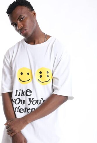 تي شيرت Lucky me i See Ghosts للرجال بتصميم هيب هوب ستار ثلاثي الأبعاد مطبوع عليه حروف فضفاضة للجنسين وأكمام قصيرة in Kuwait