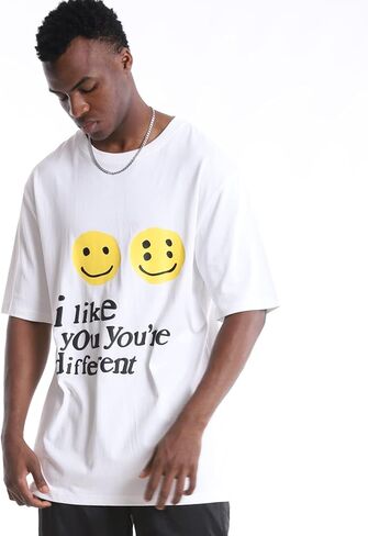 تي شيرت Lucky me i See Ghosts للرجال بتصميم هيب هوب ستار ثلاثي الأبعاد مطبوع عليه حروف فضفاضة للجنسين وأكمام قصيرة in Kuwait