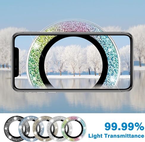 Compatible with iPhone 15 Pro/15 Pro Max Camera Lens Protector, Anti-Scratch Lens Cover 9H Tempered Glass Metal Camera Screen Protector Shockproof Camera Ring - Natural Titanium in Kuwait