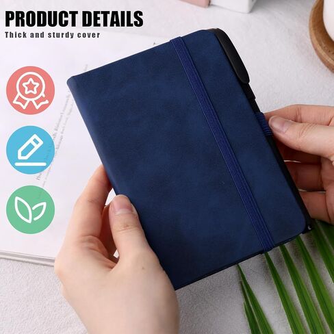 Koogel 3PCS Pocket Notebook Journals, Mini Notebooks with Pen Holder Hardcover Small Notepads for Note Taking School Office Black in Saudi Arabia