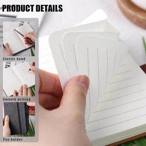Koogel 3PCS Pocket Notebook Journals, Mini Notebooks with Pen Holder Hardcover Small Notepads for Note Taking School Office Black in Saudi Arabia