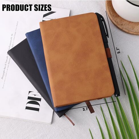 Koogel 3PCS Pocket Notebook Journals, Mini Notebooks with Pen Holder Hardcover Small Notepads for Note Taking School Office Black in Saudi Arabia