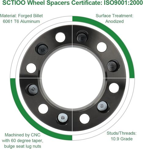 SCITOO 2 inch 4X 6x135 to 6x135 hub centric Wheel Spacers 14x2 Studs 6 Lug Wheel Spacer Adapters for Expedition Wheel Spacers for Mark LT Wheel Spacers for Navigator Wheel Spacers in Saudi Arabia
