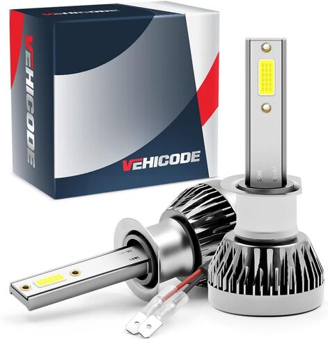 لمبات VEHICODE H1 LED لأضواء الضباب لجهاز العرض DRL 6000K أبيض 12 فولت H1LL مجموعة صغيرة بدون مروحة (عبوتان) in Kuwait