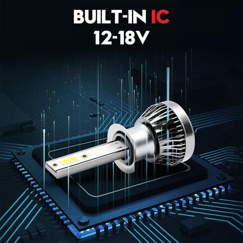 لمبات VEHICODE H1 LED لأضواء الضباب لجهاز العرض DRL 6000K أبيض 12 فولت H1LL مجموعة صغيرة بدون مروحة (عبوتان) in Kuwait