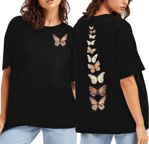 Women Oversized Shirt Butterfly Graphic Tees Oversized Summer Tshirt Casual Butterflies Short Sleeve Tops in Saudi Arabia