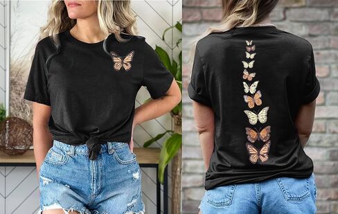 Women Oversized Shirt Butterfly Graphic Tees Oversized Summer Tshirt Casual Butterflies Short Sleeve Tops in Saudi Arabia