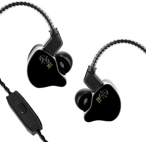 CCZ Coffee Bean Musician Headphones Wired, Keephifi 10mm Dual Magnetic Circuit DD in Ear Monitor,Noise Cancelling Earbuds Detachable Cable Headset, in Ear for Singers Drummers Church (Black with mic) in Saudi Arabia