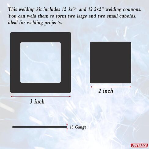 مجموعة تدريبات اللحام، 24 قطعة من 13 قسيمة لحام من الفولاذ الطري، 3 × 3 بوصة، قطعة واحدة من حامل اللحام المغناطيسي، لحام TIG وMIG والعصا والقوس والفنون القتالية المختلطة والغاز واللحام بالنحاس in Kuwait