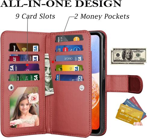 Takfox Galaxy A14 5G Case, Galaxy A14 5G Phone Case Wallet, PU Leather Credit Card Holder Slots Folio Flip Detachable Magnetic Cover Kickstand & Carrying Strap for Samsung A14 5G-Marble in Saudi Arabia