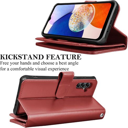 Takfox Galaxy A14 5G Case, Galaxy A14 5G Phone Case Wallet, PU Leather Credit Card Holder Slots Folio Flip Detachable Magnetic Cover Kickstand & Carrying Strap for Samsung A14 5G-Marble in Saudi Arabia