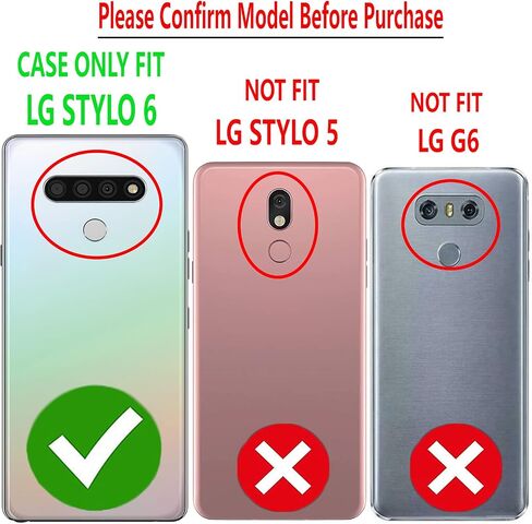 LG Stylo 6 Phone Case, with [Tempered Glass Screen Protector Included] STARSHOP PU Leather Wallet Shockproof Phone Cover Kickstand with Pocket Card Slots Magnet Closure, for LG Stylo 6 - Pink in Saudi Arabia