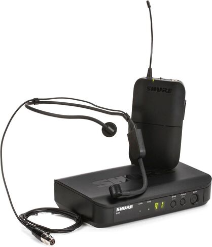 نظام الميكروفون اللاسلكي Shure BLX14/P31 UHF - مثالي لمكبرات الصوت وفناني الأداء والعروض التقديمية - عمر البطارية 14 ساعة، نطاق 300 قدم | يتضمن ميكروفون سماعة الرأس PGA31، وجهاز استقبال أحادي القناة | فرقة H11 in Saudi Arabia