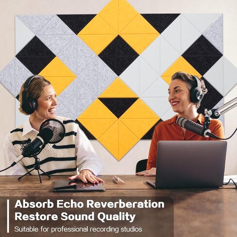 Tutmyrea 41 Pack Self-Adhesive Triangular Acoustic Panels, 88"X35" Sound Absorbing Panels, Soundproof Wall Panels, Wall Decoration Art Soundproof Wall Panels for Studios, Homes, Offices(Mountain Peak) in Saudi Arabia