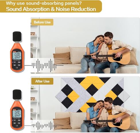 Tutmyrea 41 Pack Self-Adhesive Triangular Acoustic Panels, 88"X35" Sound Absorbing Panels, Soundproof Wall Panels, Wall Decoration Art Soundproof Wall Panels for Studios, Homes, Offices(Mountain Peak) in Saudi Arabia
