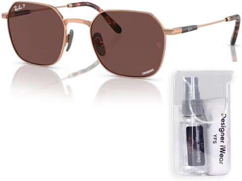 Ray-Ban Jim Titanium RB8094 Hexagonal Sunglasses for Men for Women + BUNDLE With Designer iWear Complimentary Eyewear Kit in Saudi Arabia