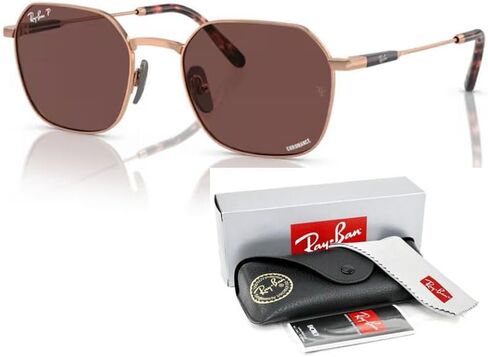 Ray-Ban Jim Titanium RB8094 Hexagonal Sunglasses for Men for Women + BUNDLE With Designer iWear Complimentary Eyewear Kit in Saudi Arabia
