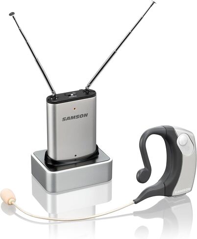 نظام Samson Airline Micro Earset اللاسلكي مع جهاز إرسال أحادي الأذن قابل لإعادة الشحن وجهاز استقبال قابل لإعادة الشحن (قناة K5) in Saudi Arabia