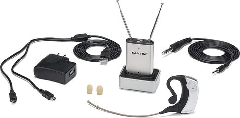 نظام Samson Airline Micro Earset اللاسلكي مع جهاز إرسال أحادي الأذن قابل لإعادة الشحن وجهاز استقبال قابل لإعادة الشحن (قناة K5) in Saudi Arabia