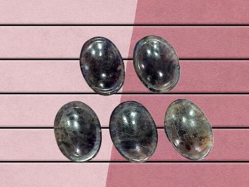 GEMSCITE Natural Gemstone 5 PCS YELLOW AVENTURINE Thumb Worry Stones Crystal Healing Reiki Pocket Palm Stone Positive Energy Love Wellness with Pouch & Crystal Info Cards in Kuwait