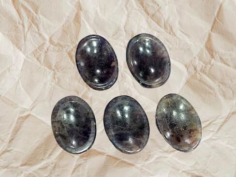 GEMSCITE Natural Gemstone 5 PCS YELLOW AVENTURINE Thumb Worry Stones Crystal Healing Reiki Pocket Palm Stone Positive Energy Love Wellness with Pouch & Crystal Info Cards in Kuwait