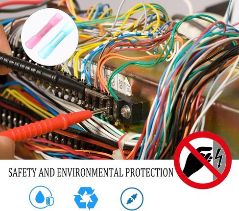 100PCS Heat Shrink Wire Connectors Electrical Connectors Red Insulated Waterproof Electrical Wire Connectors Automotive Marine Electrical Terminals Kit Grade Wire Crimp Terminals Butt Splices(Blue) in Saudi Arabia