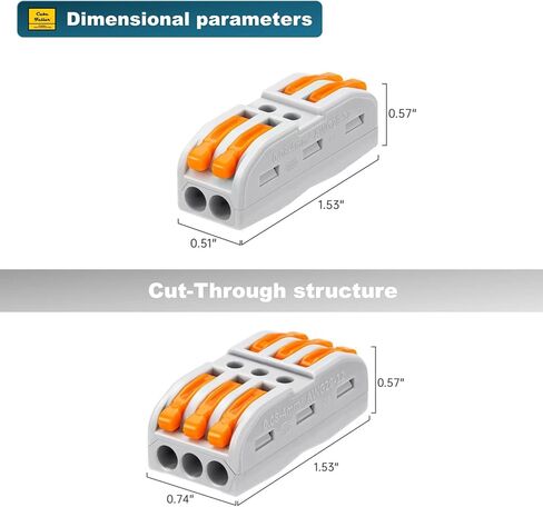 مجموعة موصلات أسلاك رافعة CUBEFELLER® (35 قطعة)، للتوصيلات المضمنة 2/3 دائرة 28-12 AWG، مجموعة متنوعة من الموصلات الكهربائية، مجموعة موصلات سلك الربط المدمجة، سلك توصيل سريع in Kuwait