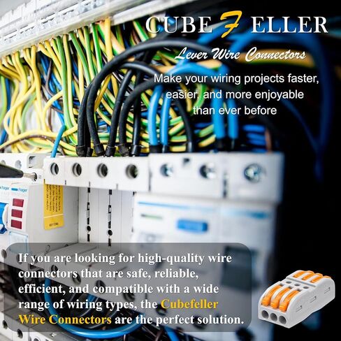 مجموعة موصلات أسلاك رافعة CUBEFELLER® (35 قطعة)، للتوصيلات المضمنة 2/3 دائرة 28-12 AWG، مجموعة متنوعة من الموصلات الكهربائية، مجموعة موصلات سلك الربط المدمجة، سلك توصيل سريع in Kuwait