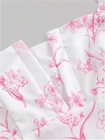 MakeMeChic Women's Floral Print Wide Strap Midi Cami Dress Shirred Flared Hem High Waisted Summer A Line Dress in Saudi Arabia