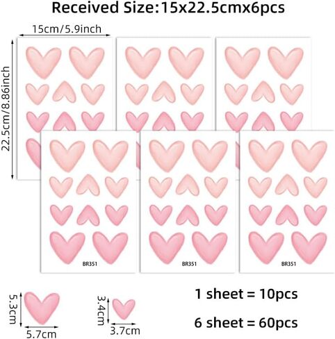 Butterfly Wall Stickers for Girls Room Wall Decal Vinyl Stickers DIY Cute Decorations for Girls Bedroom Nursery Wall Decor 6 Sheets (Pink Butterfly) in Saudi Arabia